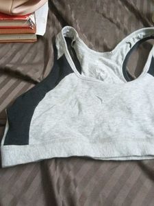 Gray with black jockey sports bra