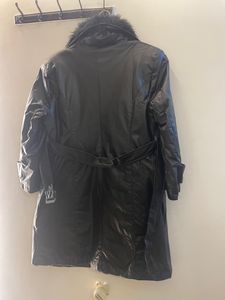 Genuine Leather Black Trench Coat - Never Worn