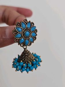 Turquoise Jhumka Earrings