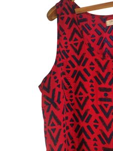 Red &amp; Black Print Tank Top  LR-92
