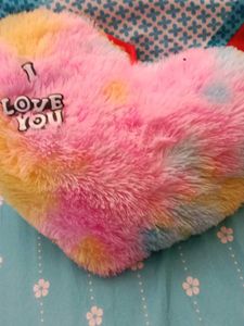 Fuzzy Heart "I Love You" Pillow