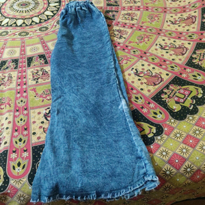 denim bell bottom trouser   size medium for girls