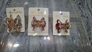 Set of 3 Rhinestone Hair Claw Clips