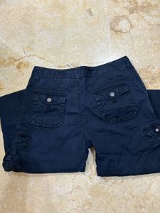 Women's Black Cargo Capris