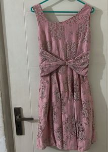 Pink Floral Dress with Bow