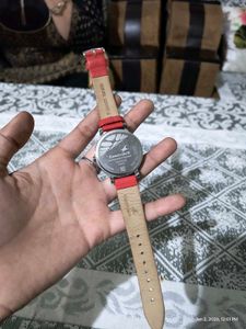 Fastrack Women's Watch - Red Leather