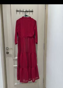Maroon Chiffon long kurti
