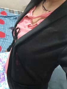 Black Tie-Front Cardigan