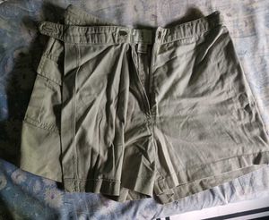 Khaki Cargo Skirt Shorts
