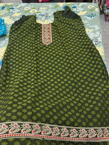 Green Printed Kurta Suit