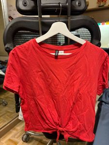 Women's Red Tie-Front T-Shirt