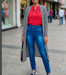 top & jeans free shrug