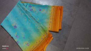 Beautiful Orange & Blue Saree