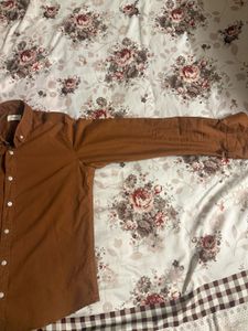 Men's Brown Button-Down Shirt