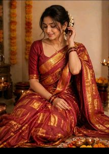 Exquisite Purple Silk Saree