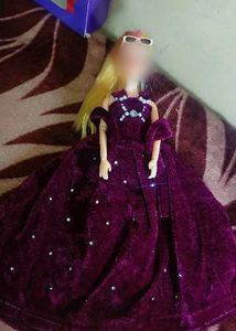 Elegant violet gown for barbie 🌷