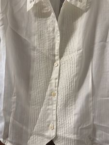 Elegant White Lace Detail Blouse