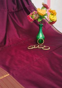 Elegant Maroon Zaree Patta with jhalar