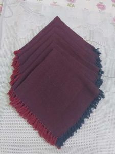Cotton Napkins with fringe for Dining Table ( Set