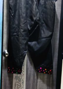 Black Kurta Set with Colorful Embroidery