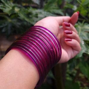 Purple Glass Bangles Set