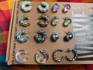 Chunky Hoop Earrings Set