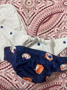 Cute Fox Print Cloth Diaper Set