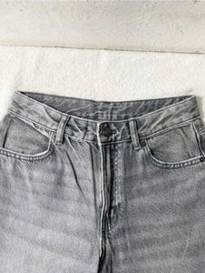 Gray Wide Leg Jeans
