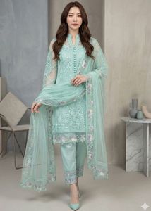 original pakistani Mint Green Kurta Set