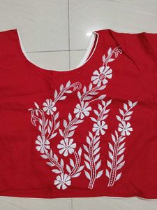Red Embroidered Blouse