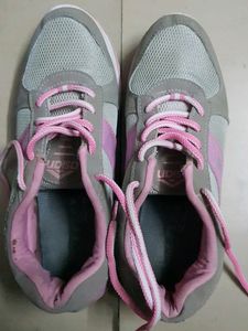 Grry And Pink Walking Shoes