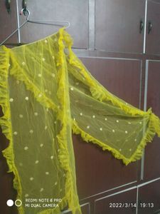 new yellow net duptta
