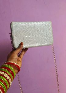 Sparkly Silver Clutch