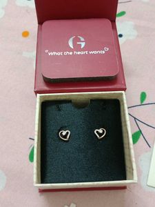 rose gold beautiful heart earring