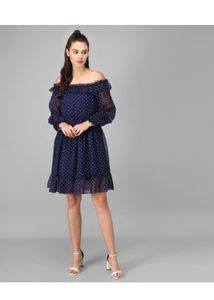 Chic Polka Dot Off-Shoulder Dress