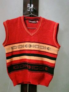 Vintage Men's Red Sleeveless Sweater