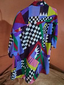 Vibrant Abstract Print Short Sleeve Shirt