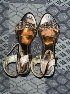Rose Gold Embellished Sandals