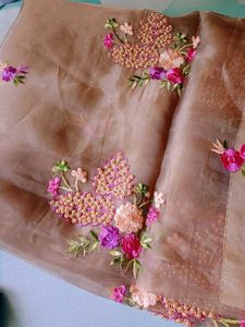 Embroidered Organza Saree