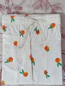 Cute Orange Print Pajama Pants