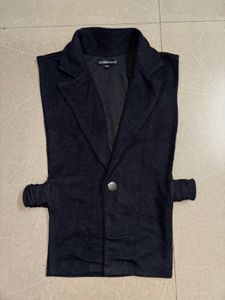 Sleeveless Black Blazer Vest