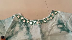 Teal Tiered Skirt &amp; Tie-Dye Crop Top