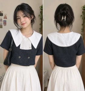 🌼Cute Peter Pan Collar Cropped Top