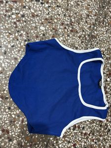 Blue Tank Top with White Trim