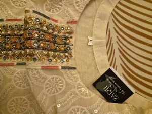 Cream Embroidered Kurta Set L size