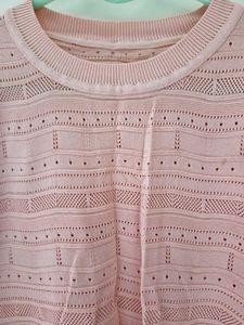 Pink Textured Knit Top