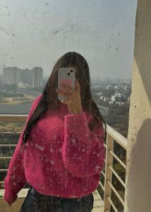 Pink Knit Pullover Sweater