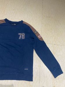 Women Blue Printed Sweatshirt