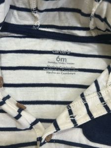 New Carter’s Striped Hooded Bodysuit