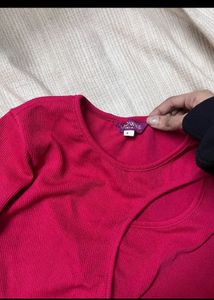 DATE PERFECT Pink Cutout Top